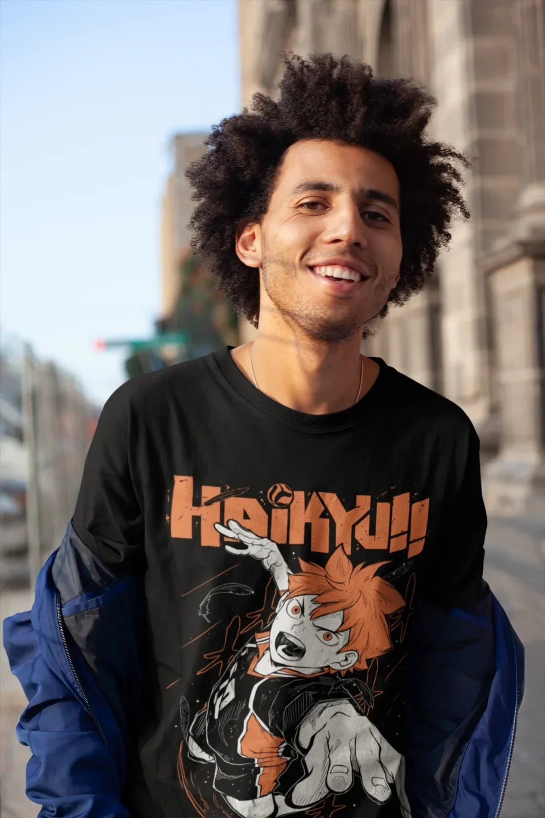 Camiseta Básica UUnissex Haikyuu- Preta