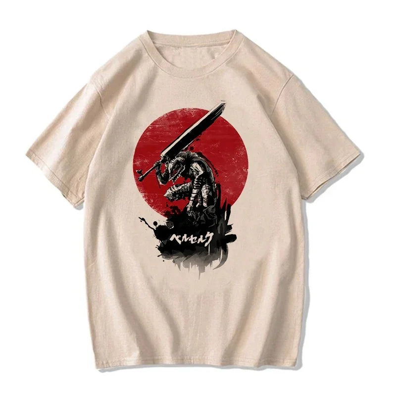 Camiseta Básica Unissex Berserk Guts Night- pérola