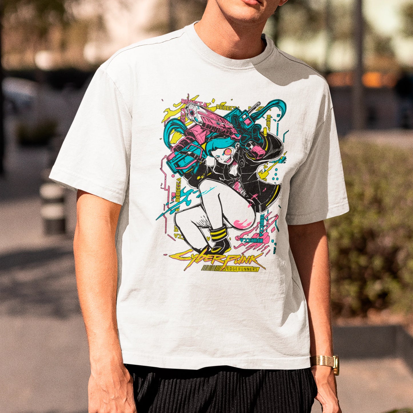 Camiseta Básica Unissex Cyberpunk Rebecca