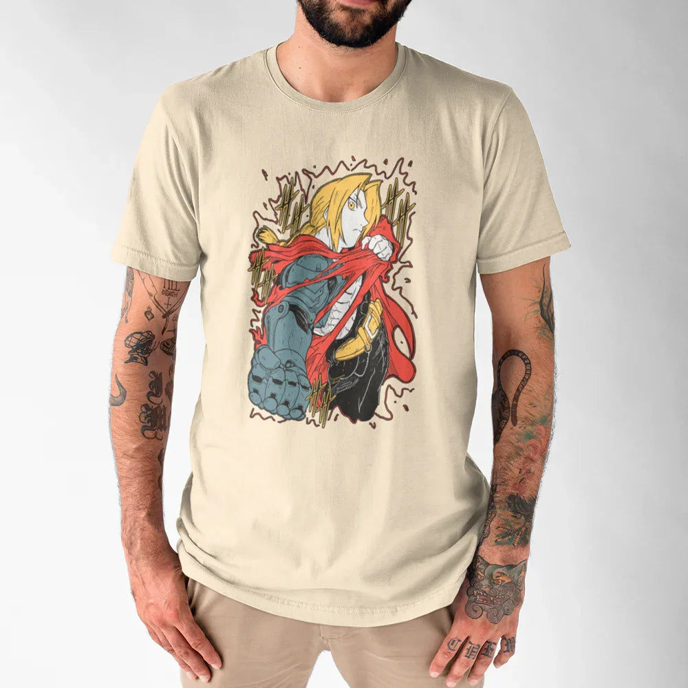 Camiseta Básica Unissex Fullmetal Alchemist Edward T.- pérola