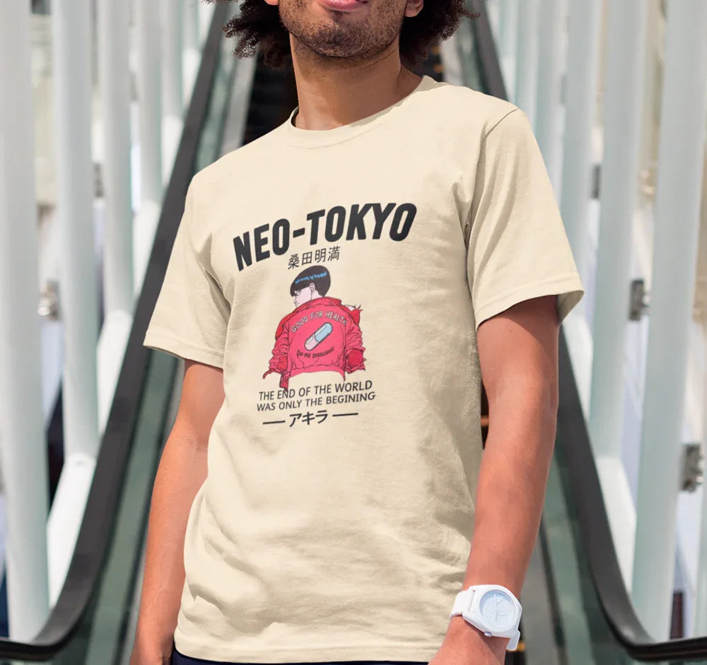 Camiseta Básica Unissex Akira Only The Beggining- pérola