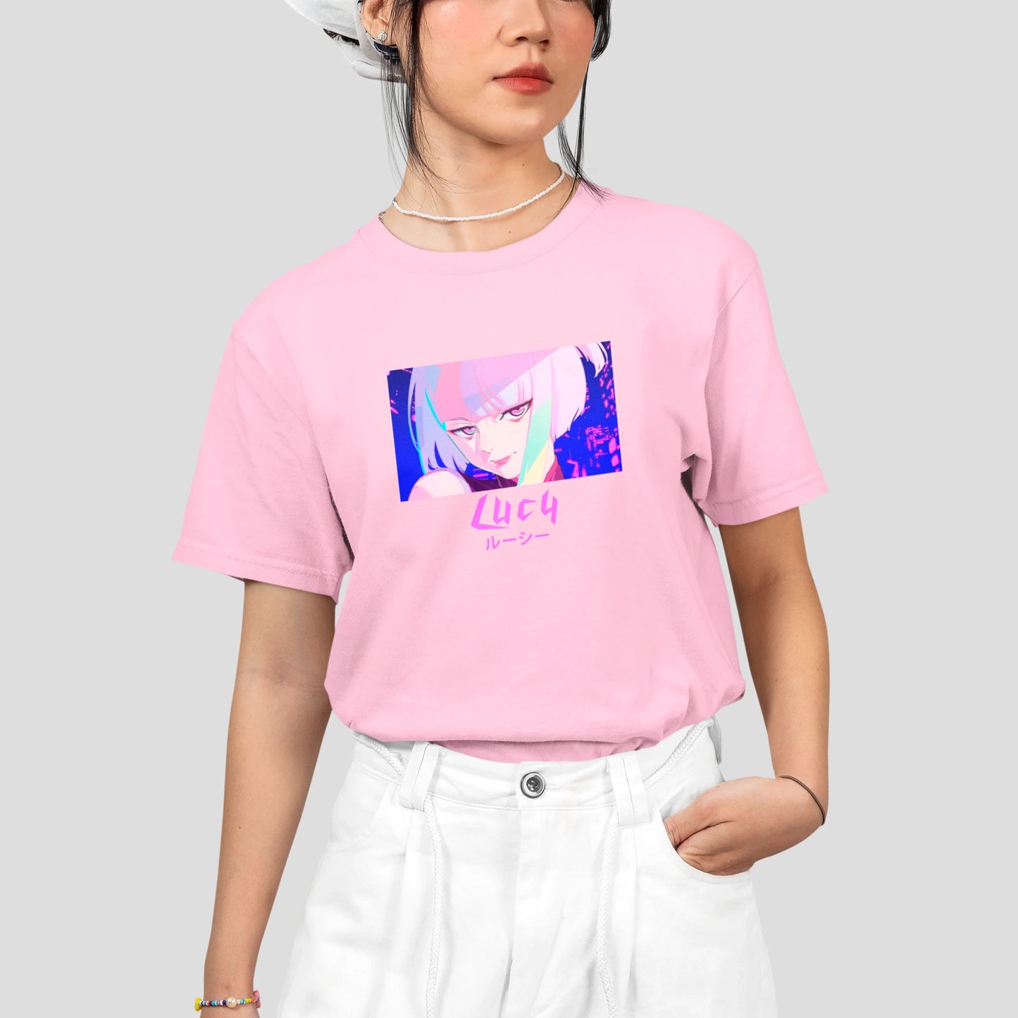 Camiseta Básica Unissex Lucy Anime CyberPunk