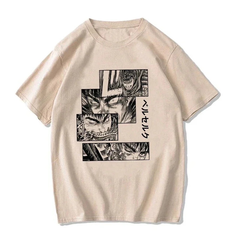 Camiseta Básica Unissex Berserk Cenas - pérola