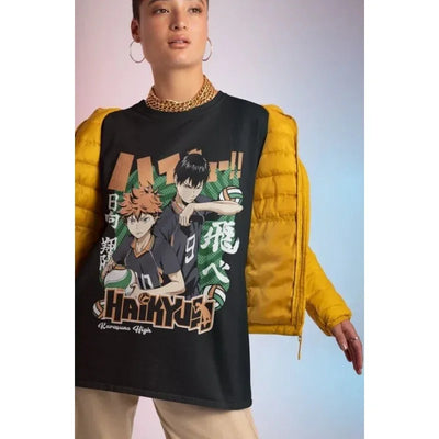 Camiseta Básica Unissex Haikyuu Kageyama- Preta