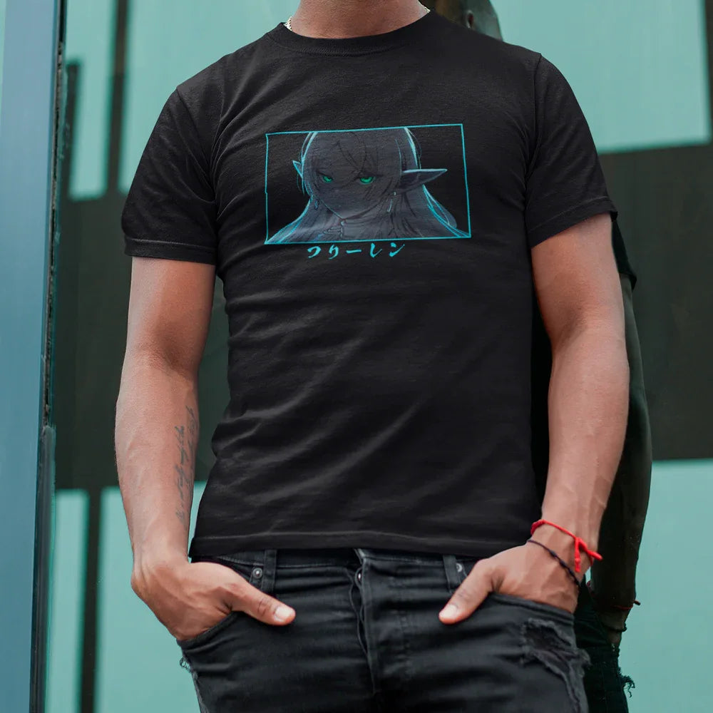Camiseta Básica Unissex Frieren Dark- preto