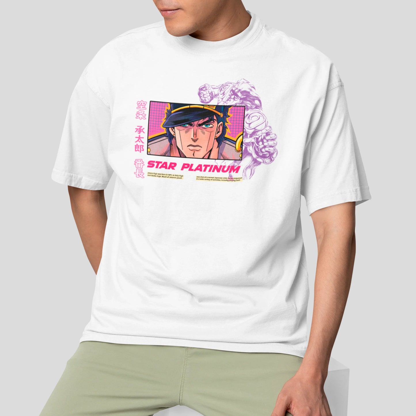 Camiseta Básica Unissex Anime Jojo Bizarre Jotare Kujo