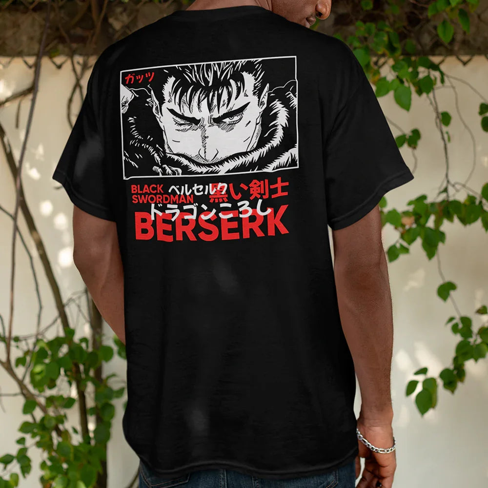 Camiseta basica berserk rosto preta