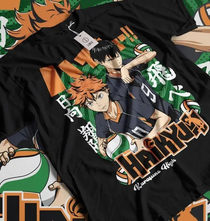 Camiseta Básica Unissex Haikyuu Kageyama- Preto