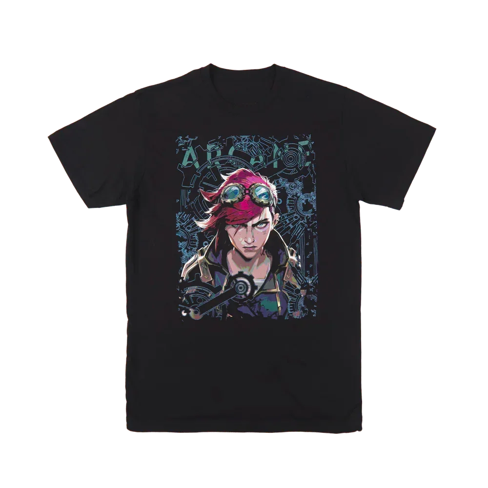 Camiseta Básica Unissex Vi guerreira de Piltover Preto