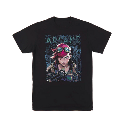 Camiseta Básica Unissex Vi guerreira de Piltover Preto