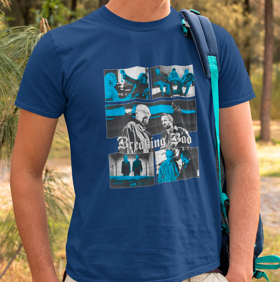 Camiseta Básica Unissex Breaking Bad Azul -azul-marinho