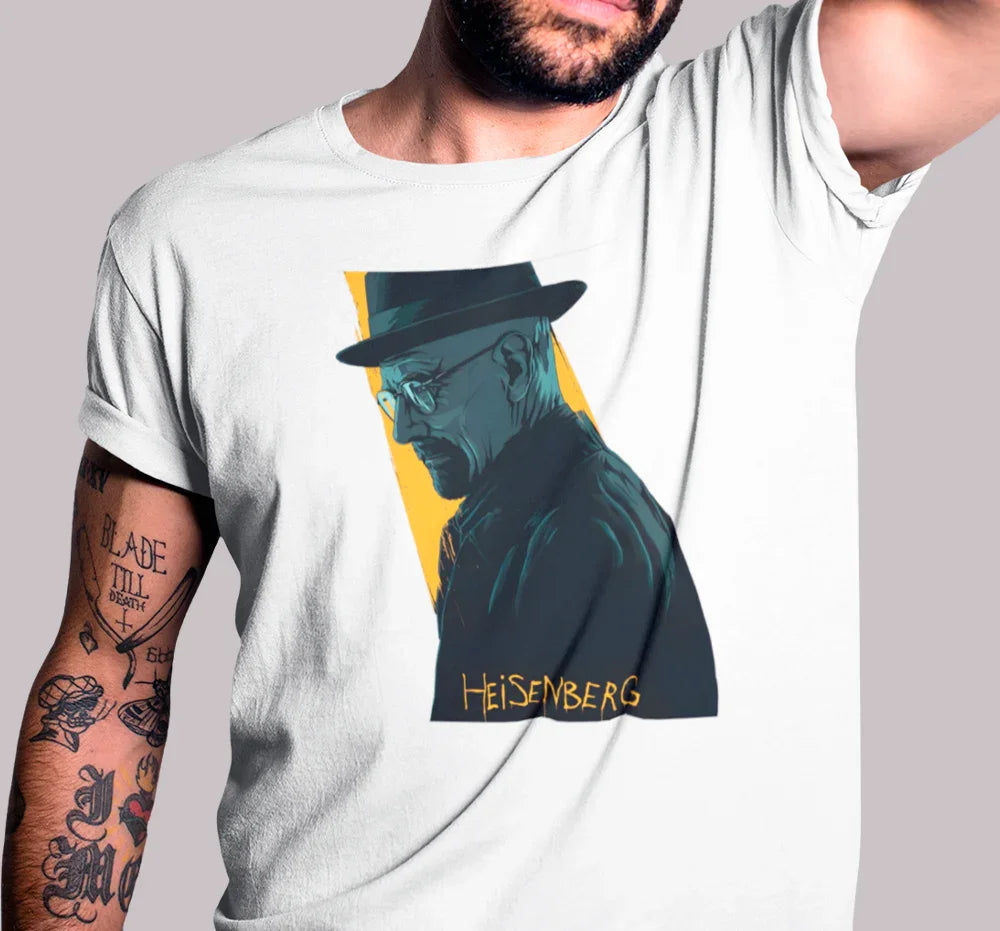 Camiseta Básica Unissex Breaking Bad Heisenberg- branco