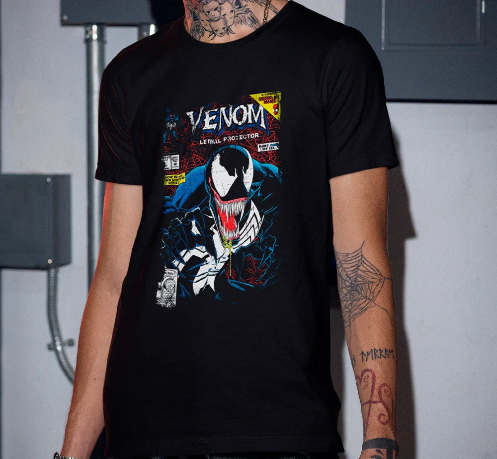 Camiseta Básica Unissex Venom Lethal Protector- preto