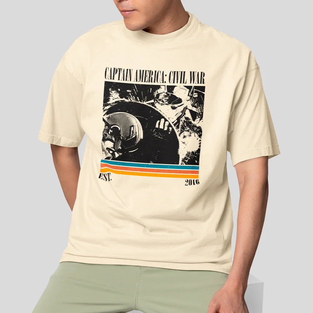 Camiseta Básica Unissex Capitão América Est. 2016