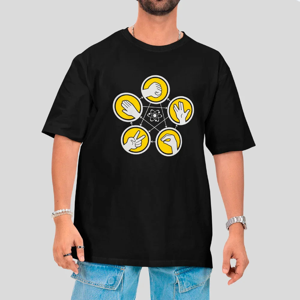 Camiseta Básica Unissex Pedra Papel Tesoura The Big Bang Theory