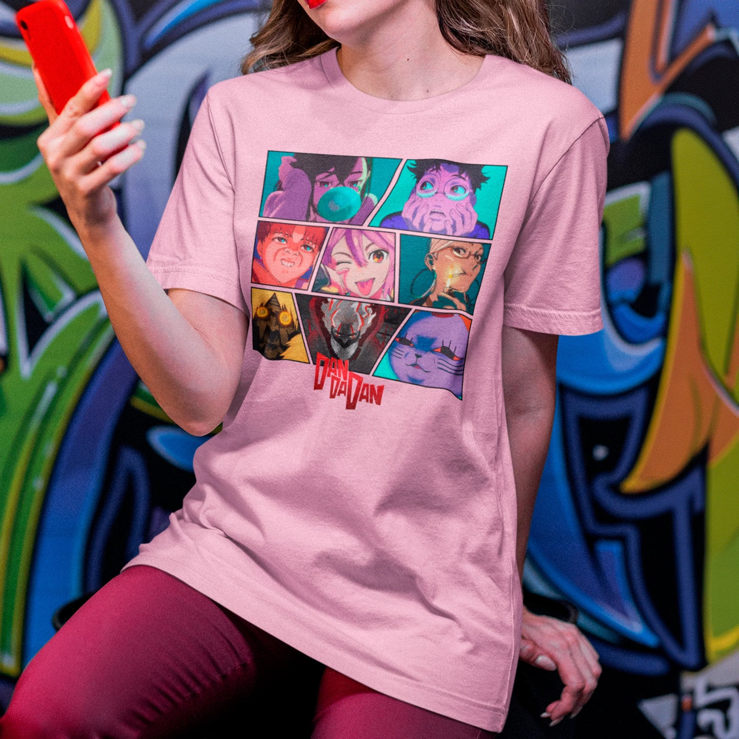 Camiseta Básica Unissex Dandadan Personagens Abertura