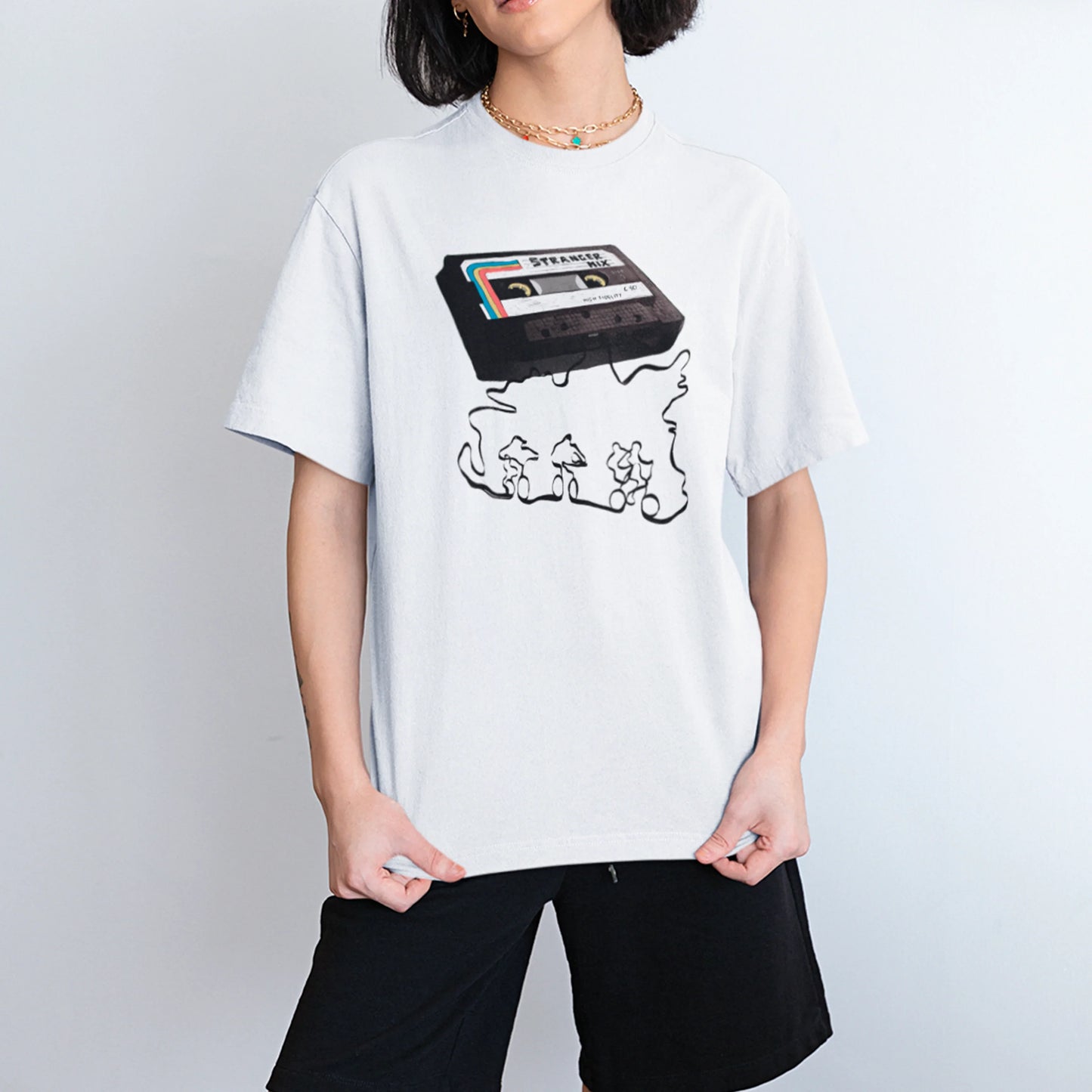Camiseta Básica Unissex Fita Musica Stranger Things