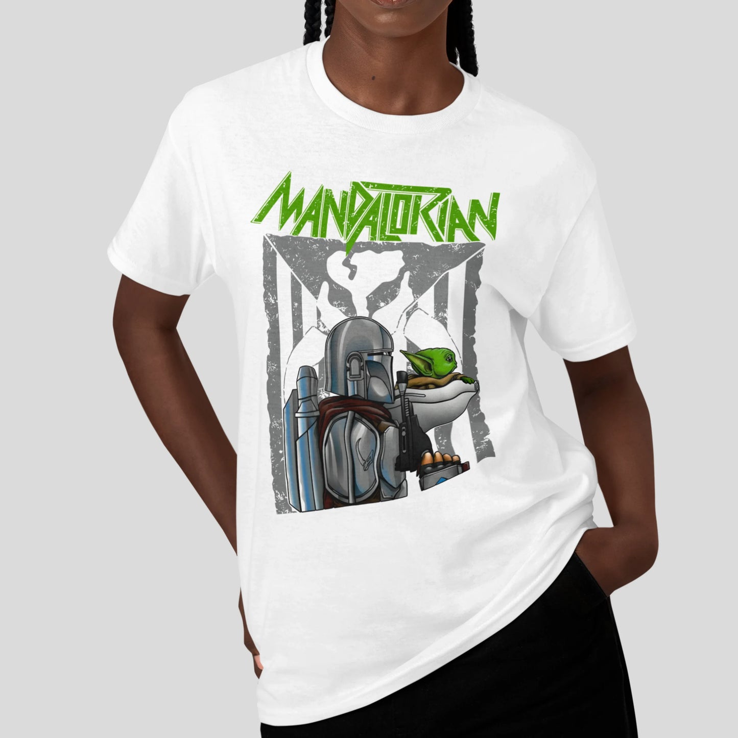 Camiseta Básica Unissex Perfil Baby Yoda Mandalorian