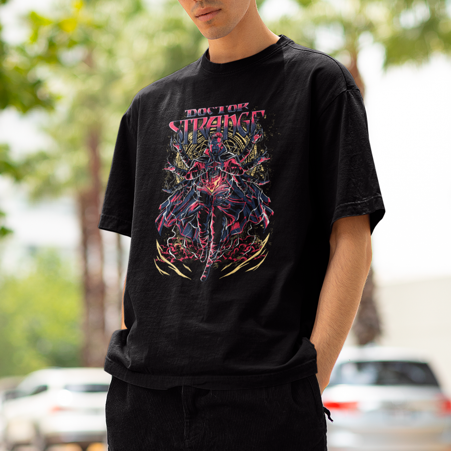 Camiseta Básica Unissex Doctor Strange Feitiço Livro Vermelho