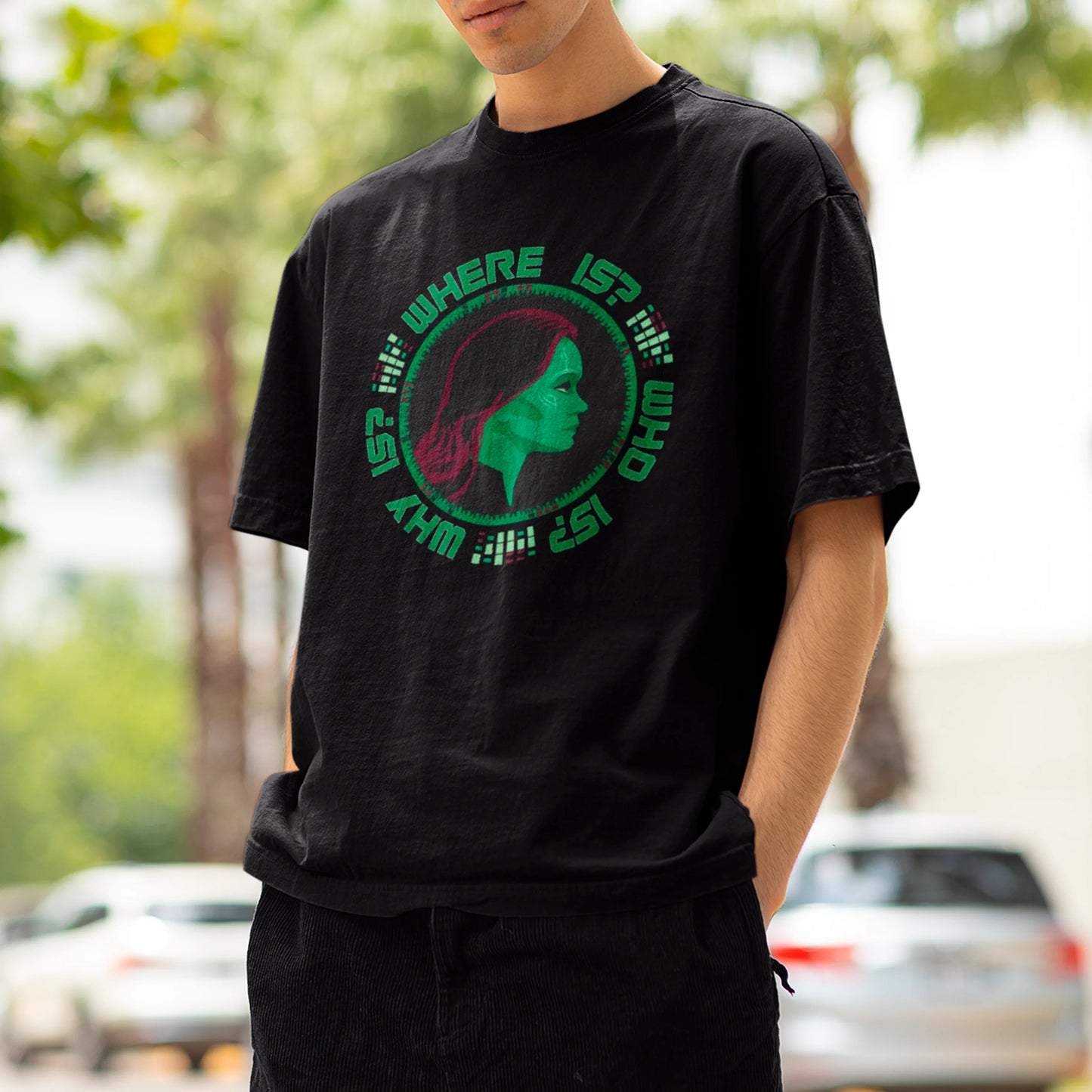 Camiseta Básica Unissex Gamora Where Is Guardioes Da Galaxia