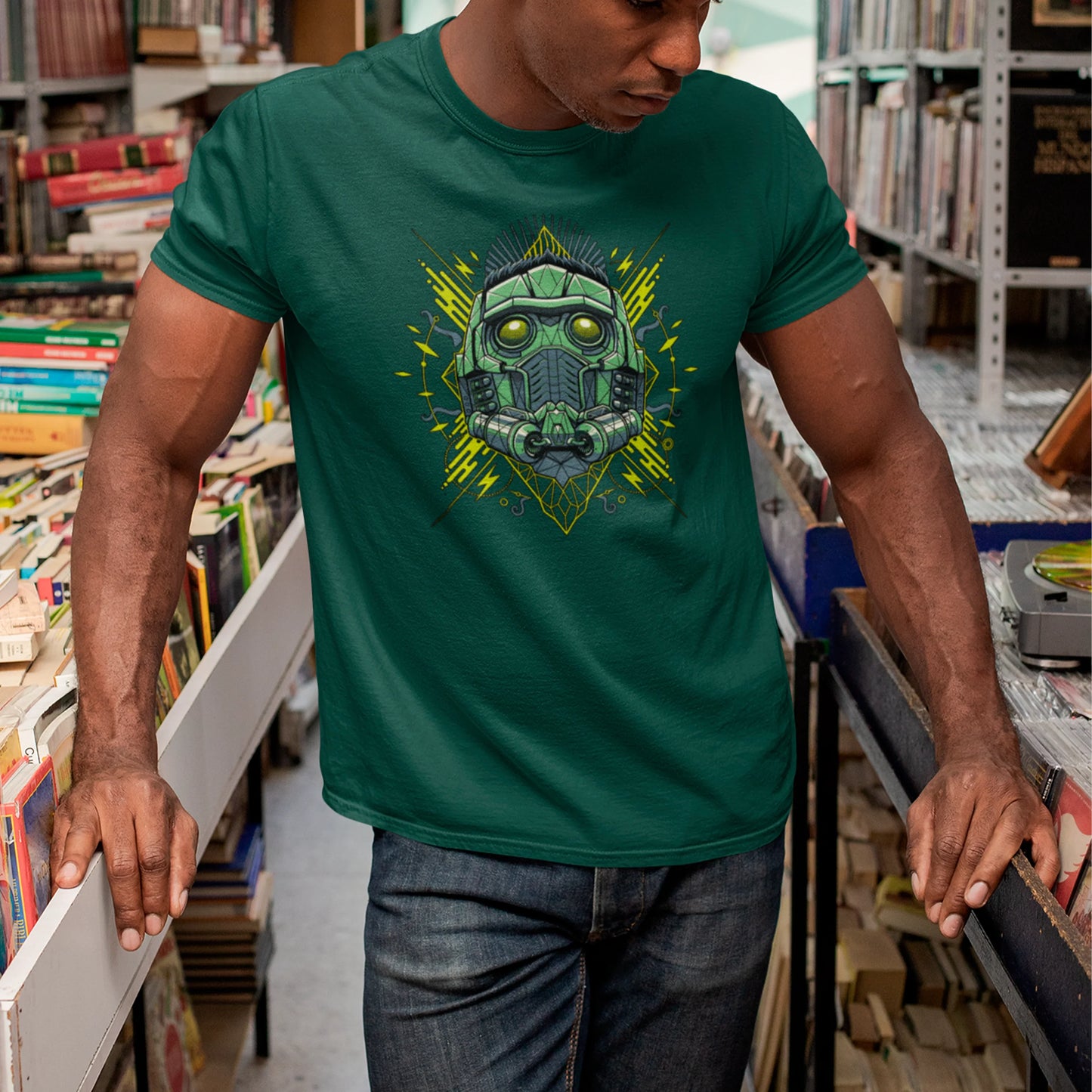 Camiseta Básica Unissex Capacete Sr Das Estrelas Guardioes Da Galaxia