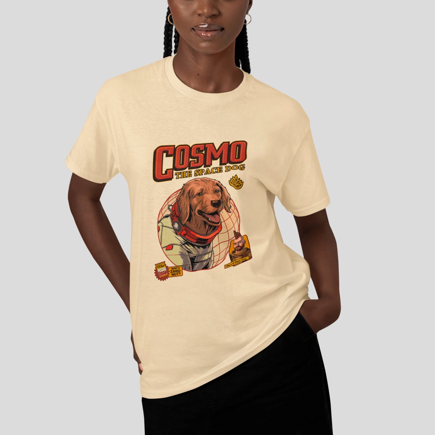 Camiseta Básica Unissex Cosmo The Space Dog Guardioes Da Galaxia