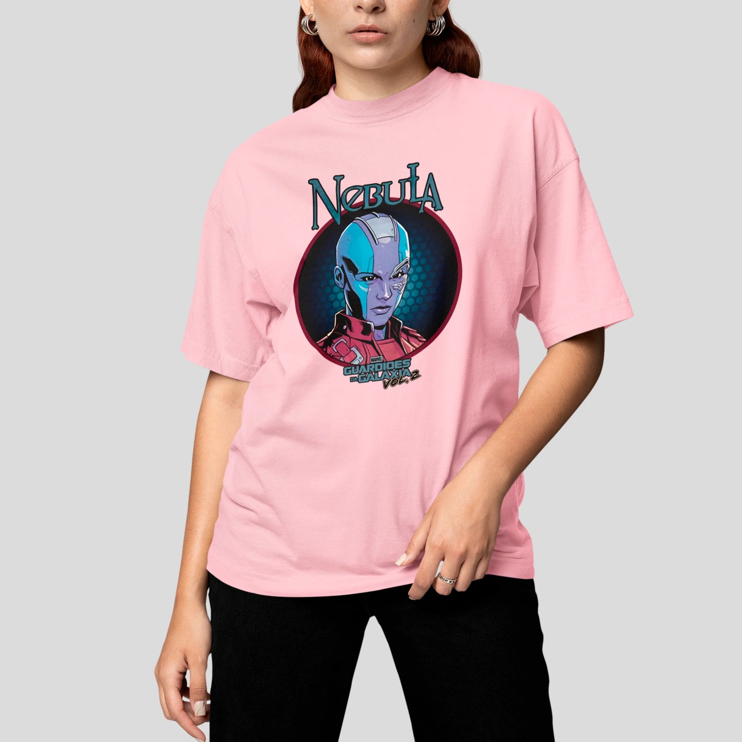 Camiseta Básica Unissex Nebula Rosto Guardioes Da Galaxia