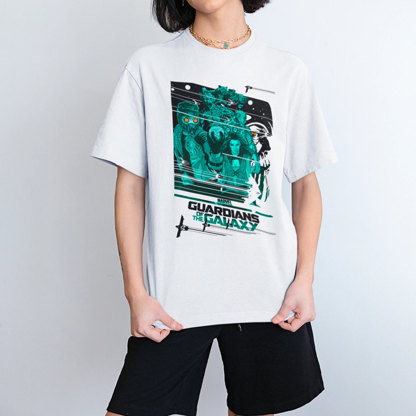 Camiseta Básica Unissex Personagens Verdes Guardioes Da Galaxia