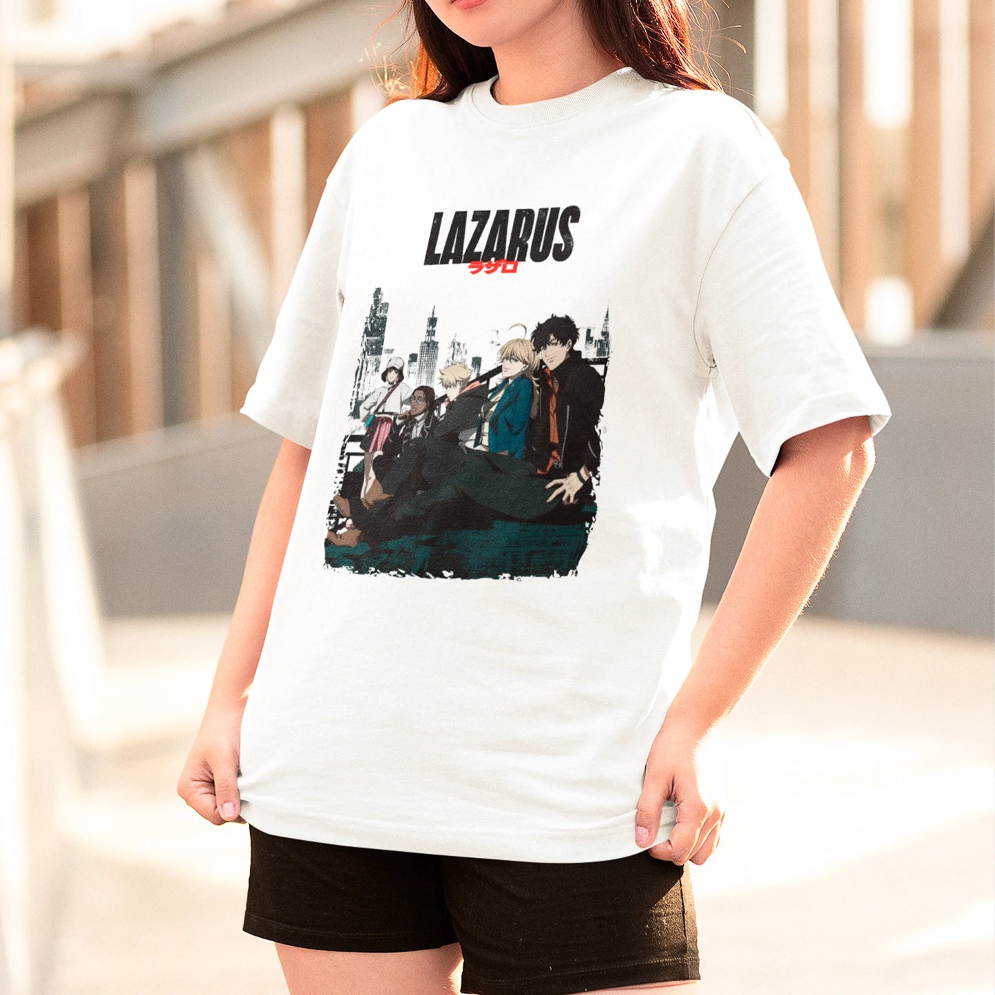 Camiseta Básica Unissex Poster Personagens Cidade Lazarus