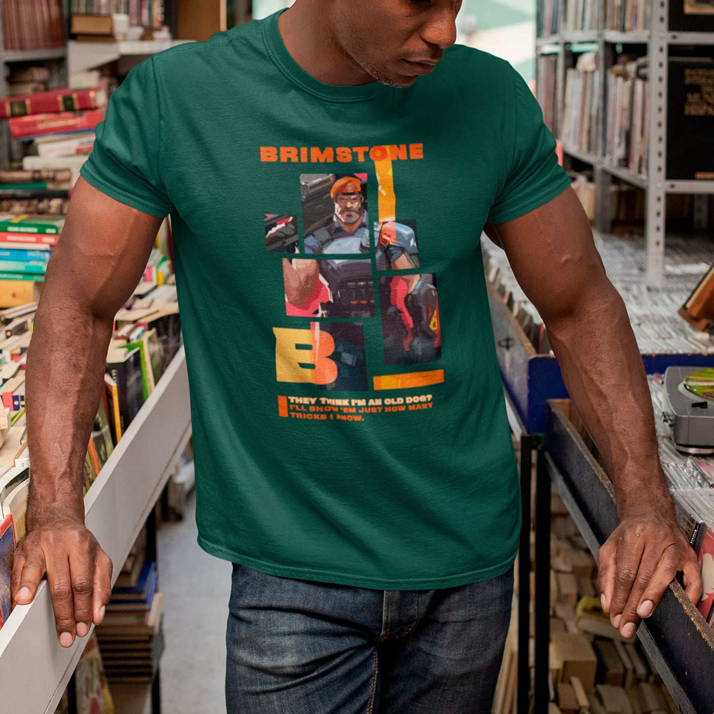 Camiseta Básica Unissex Brimstone Quadrados Valorant