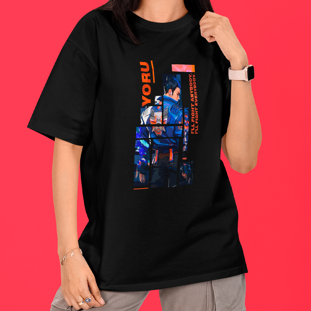 Camiseta Oversized Valorant Yoru Quadrados