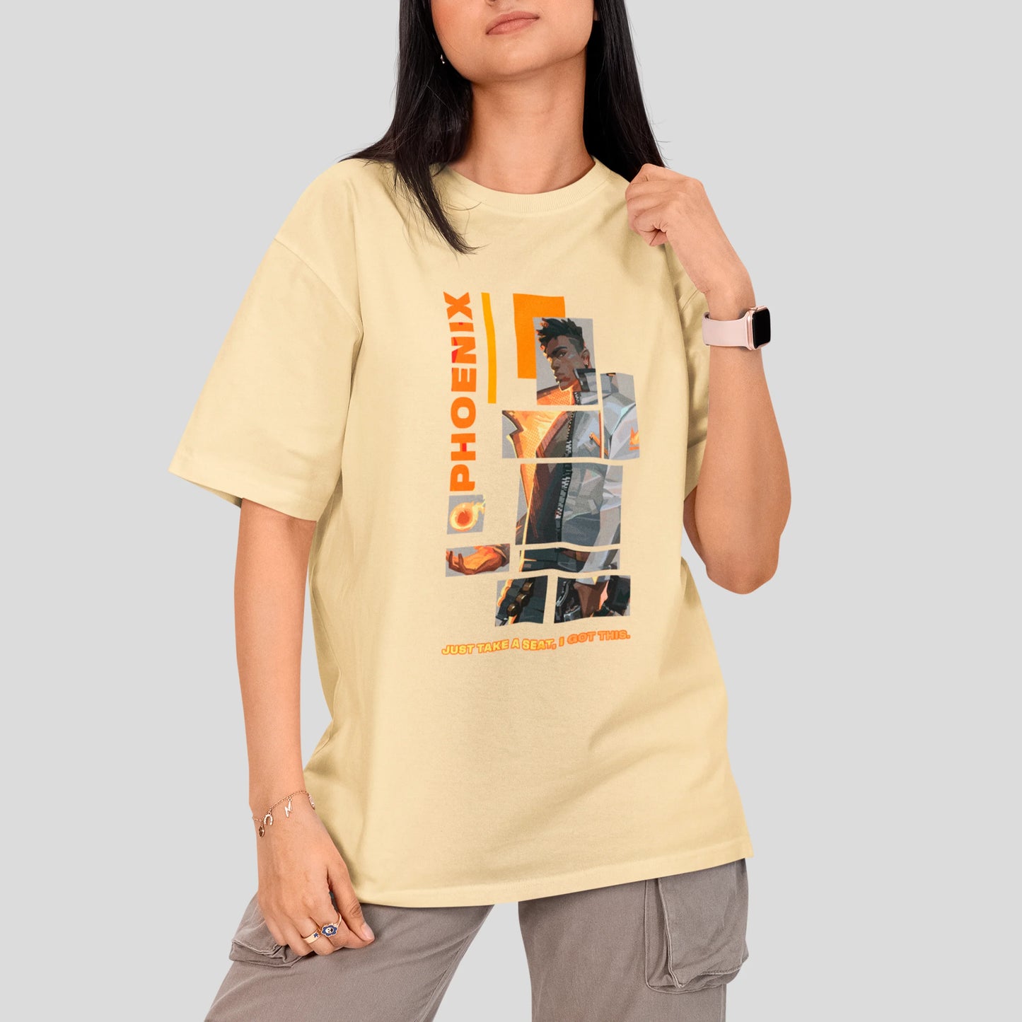 Camiseta Básica Unissex Phoenix Quadrados Valorant