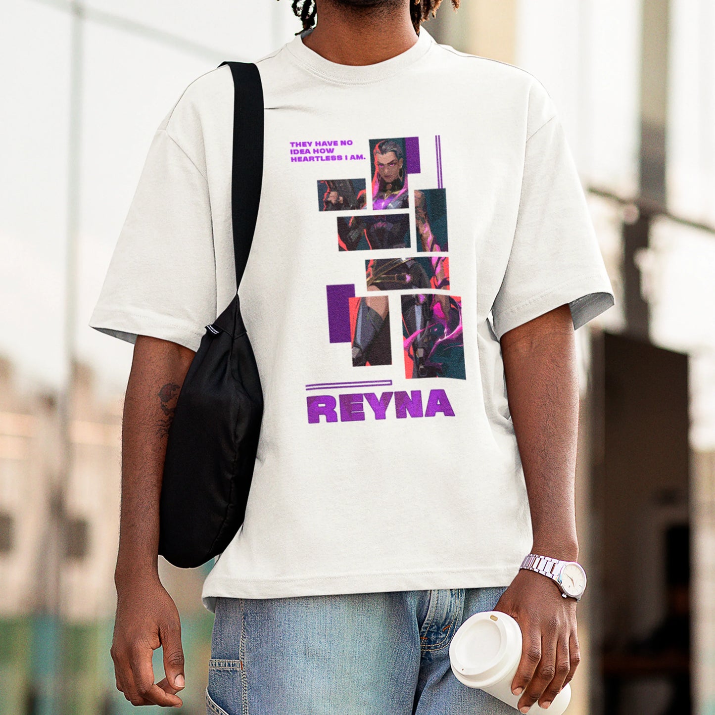Camiseta Básica Unissex Reyna Quadrados Valorant