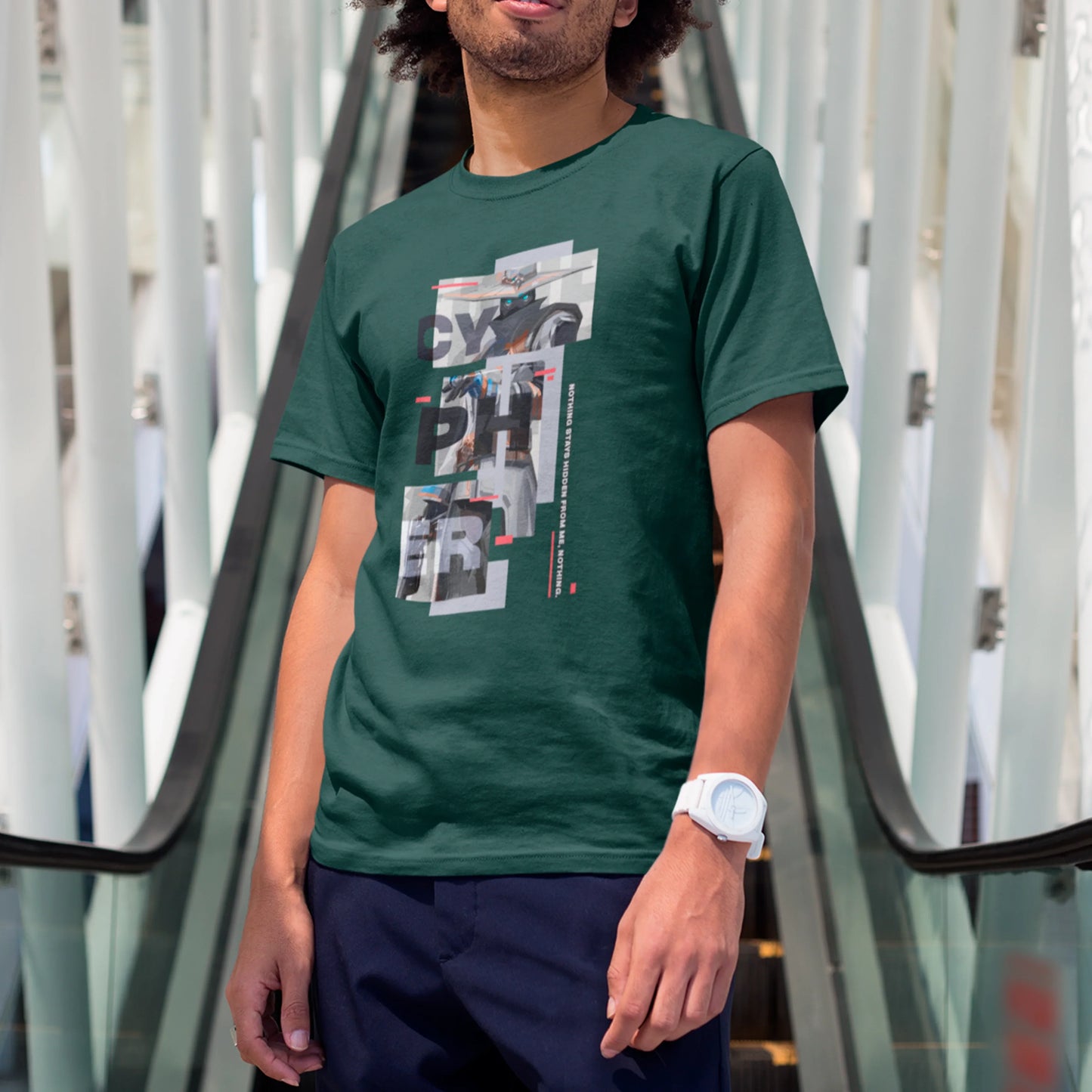 Camiseta Básica Unissex Cypher Quadrados Valorant