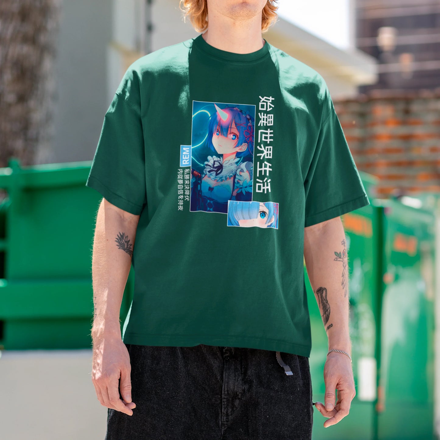 Camiseta Básica Unissex Kanji Rem Chifre Re Zero