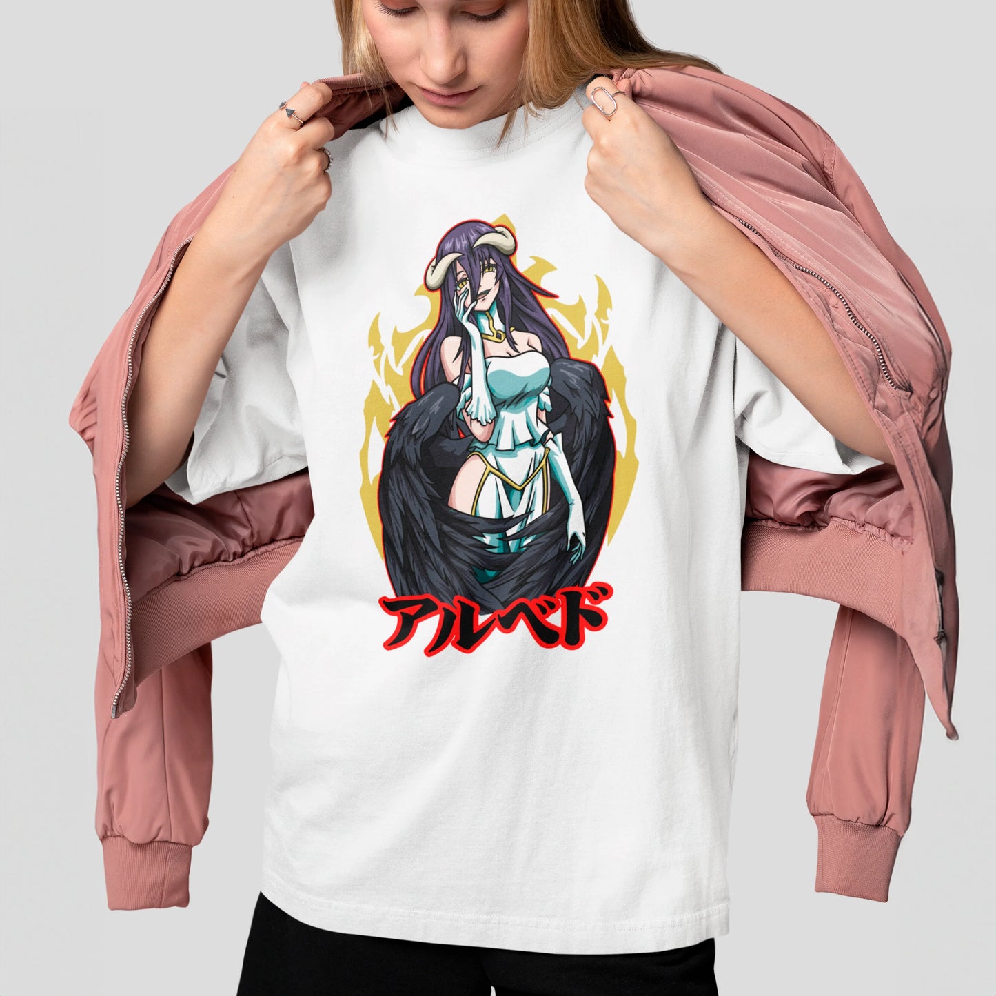 Camiseta Básica Unissex Overlord Albedo Kanji