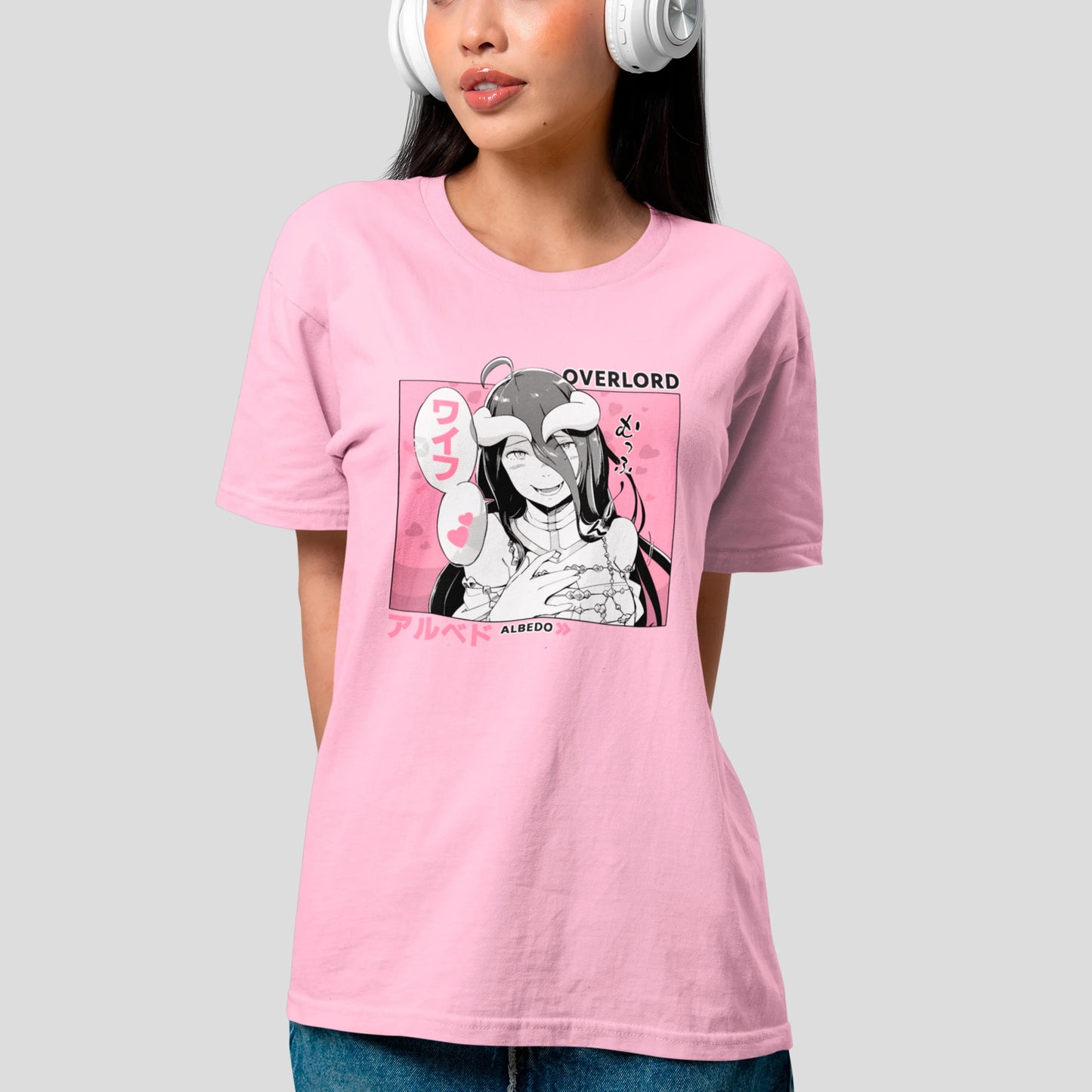 Camiseta Básica Unissex Overlord Albedo Corações