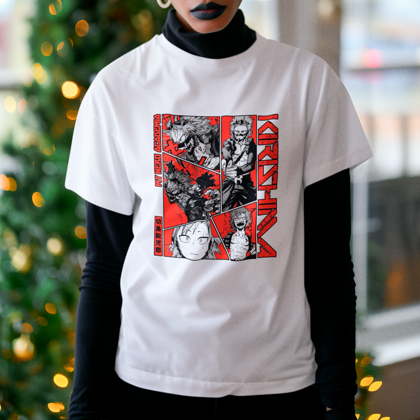 Camiseta Básica Unissex Kirishima Colagem Boku No Hero