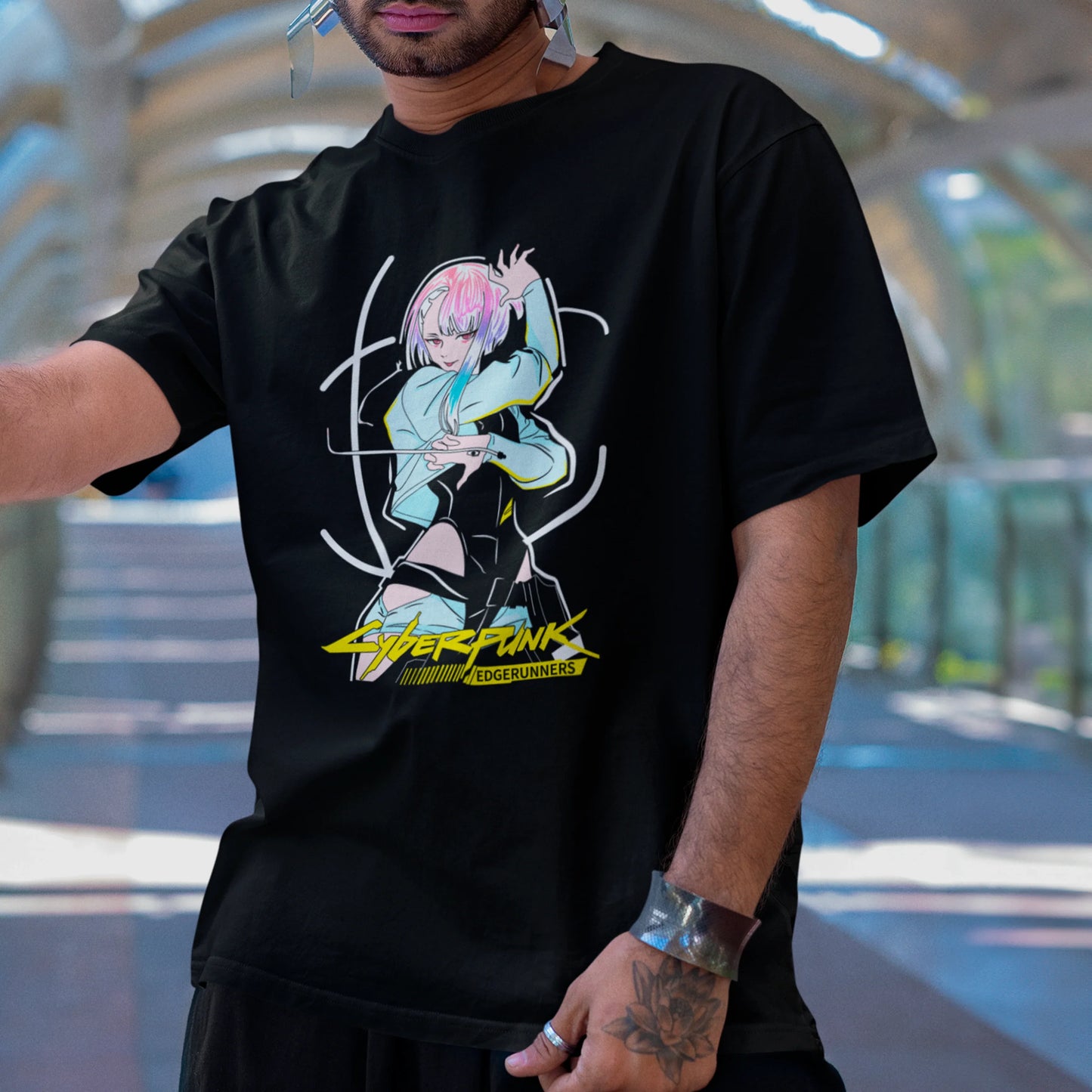 Camiseta Básica Unissex Luck Fio Cyberpunk Edgedruuners