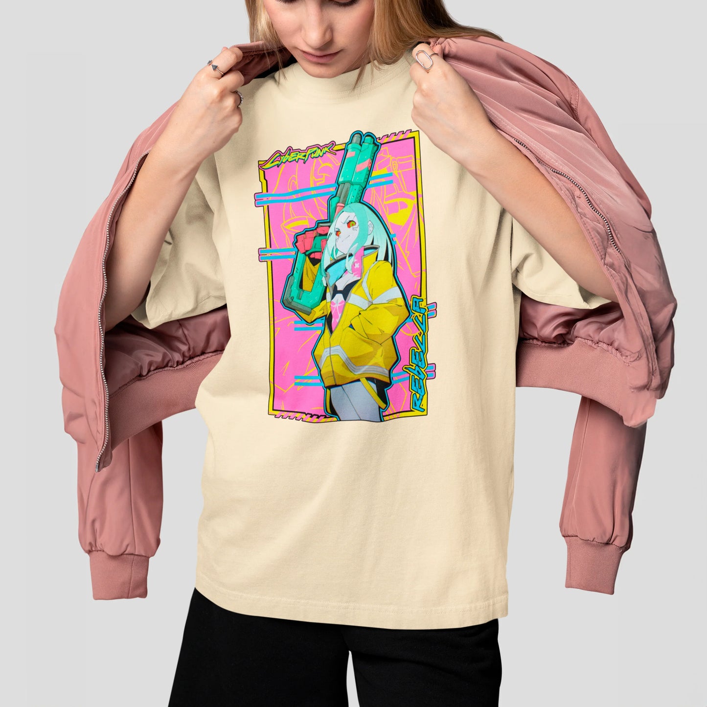 Camiseta Básica Unissex Rebecca Jaqueta David Cyberpunk Edgedruuner