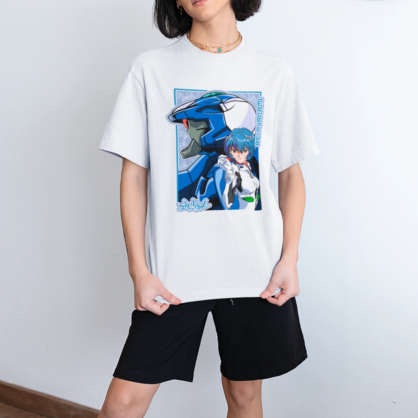 Camiseta Básica Unissex Rei Mecha Evangelion