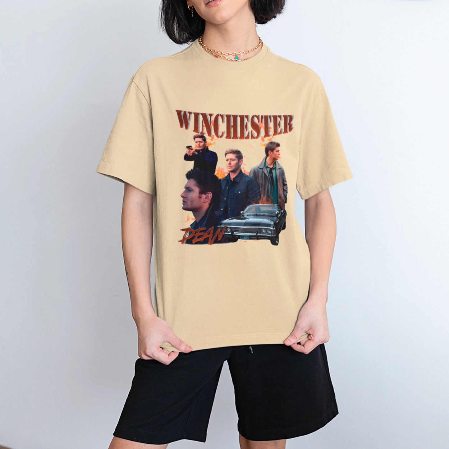 Camiseta Básica Unissex Dean Winchester Impala Supernatural