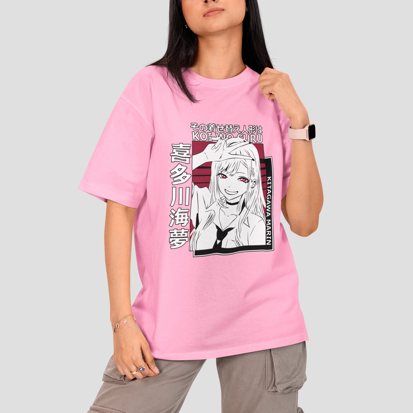 Camiseta Básica Unissex Marin Kitagawa V Kanji My Dress Up Darling