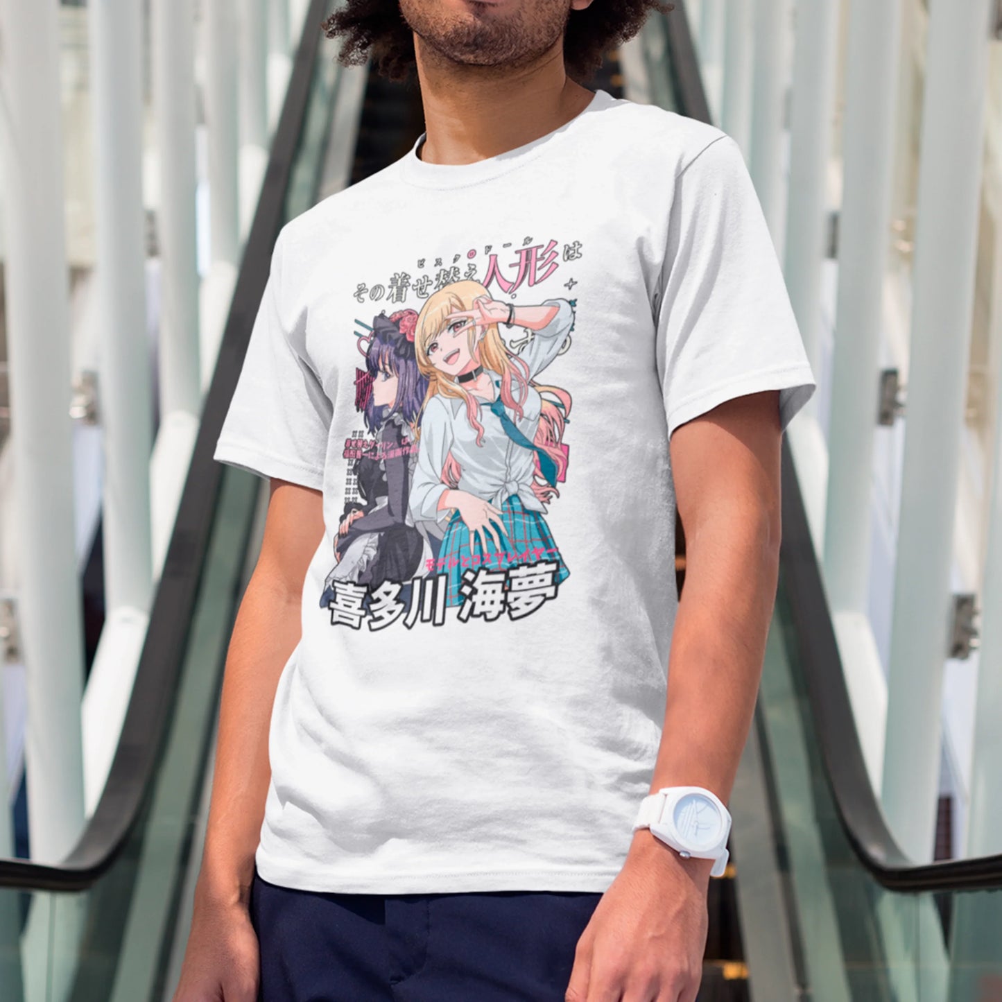 Camiseta Básica Unissex Marin Cosplay Maid Kanji My Dress Up Darling