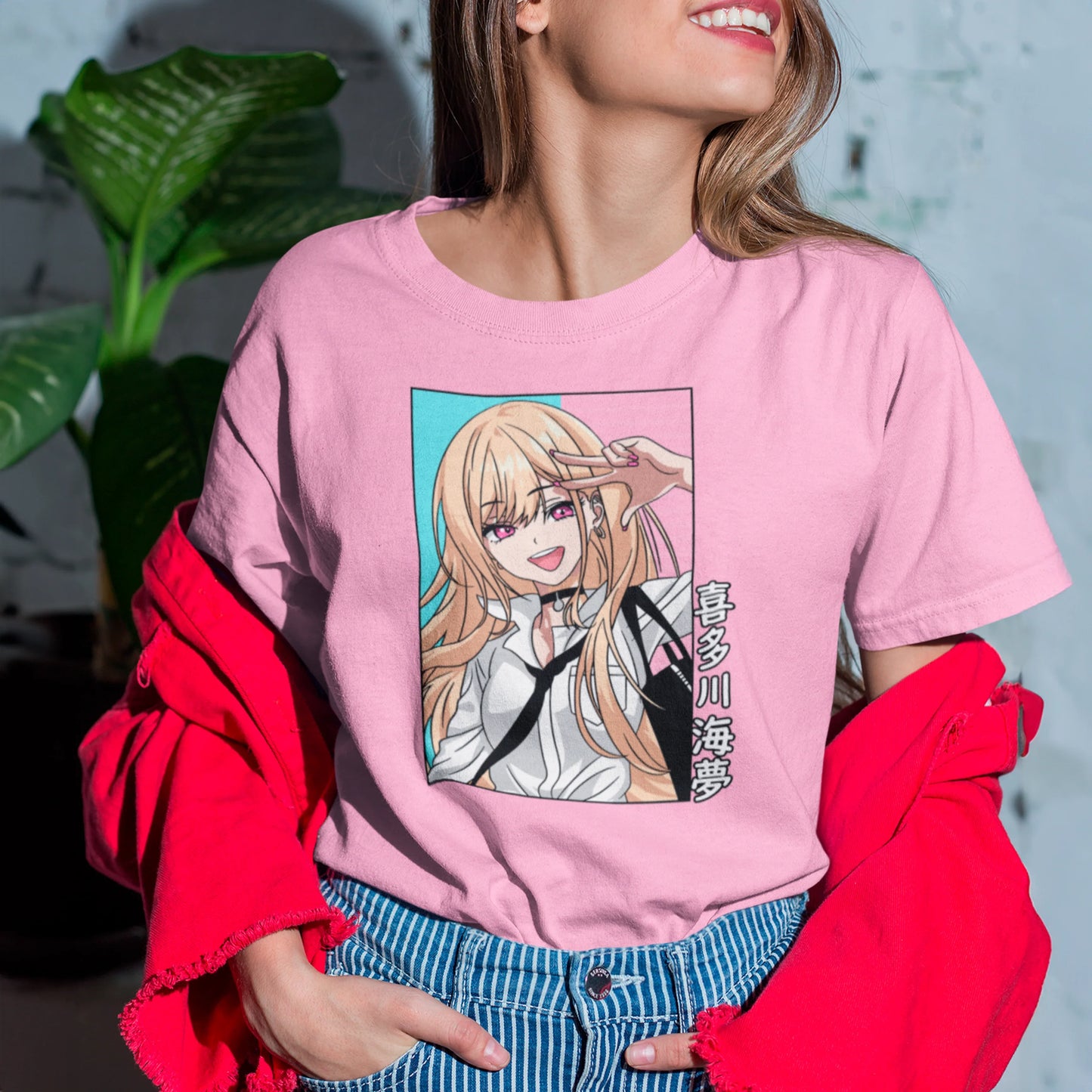 Camiseta Básica Unissex Marin Kanji Colorido My Dress Up Darling