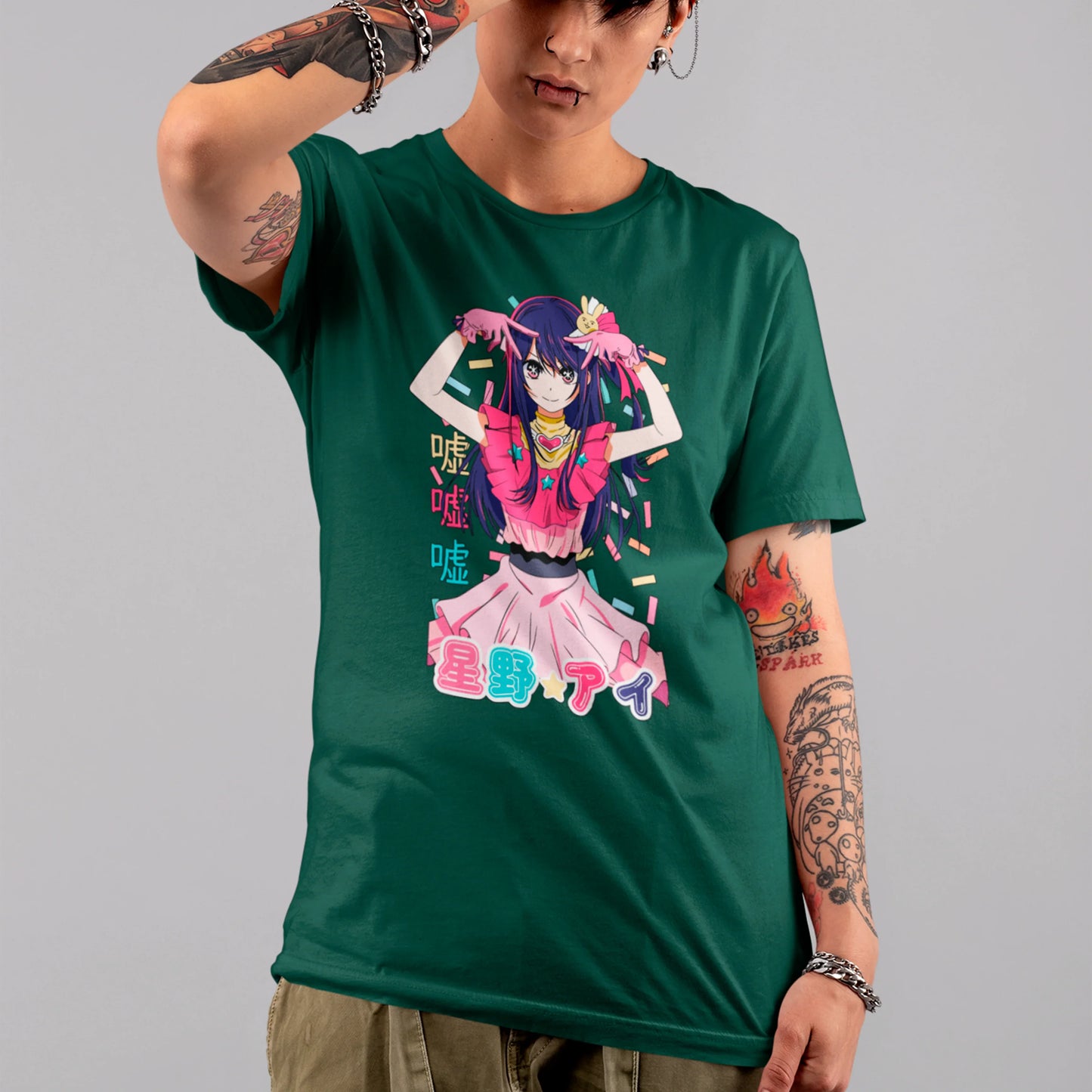 Camiseta Básica Unissex Ai Hoshino Kanji Oshi No Ko
