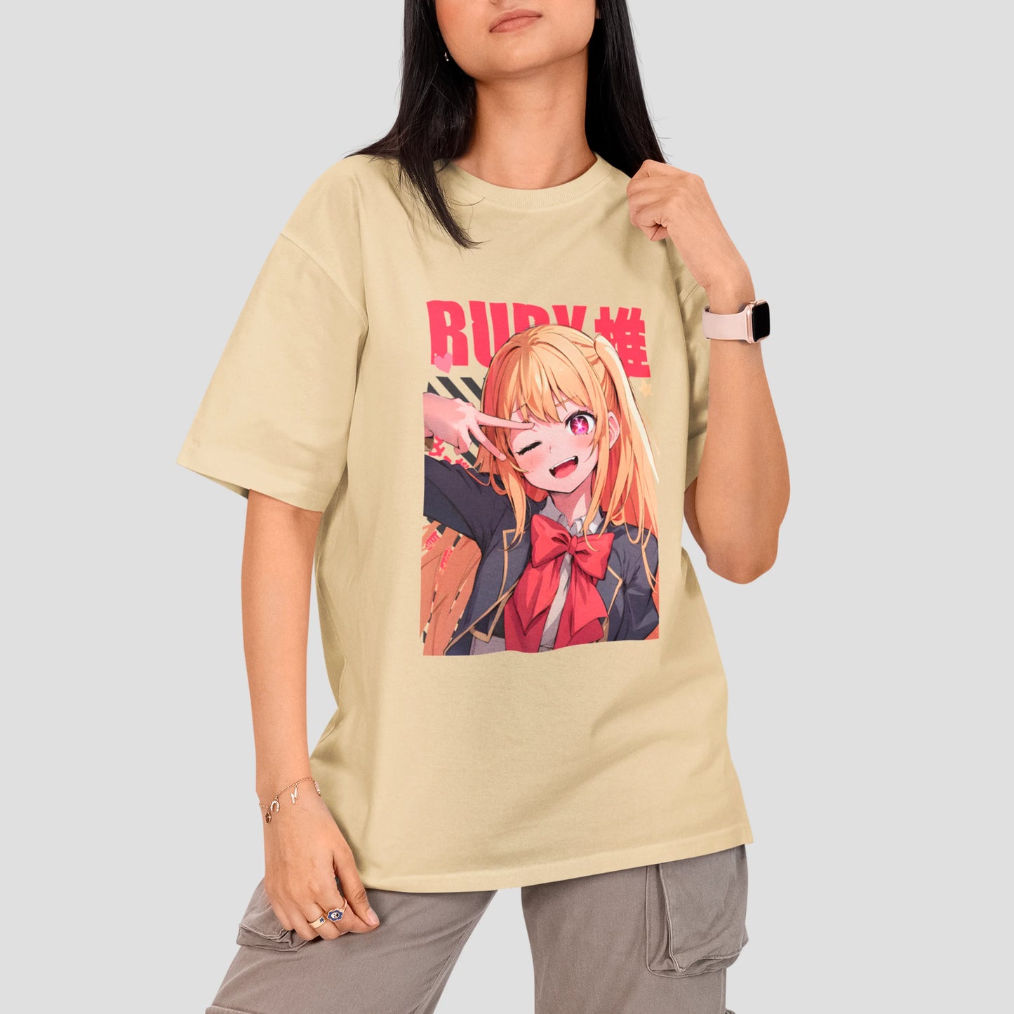Camiseta Básica Unissex Ruby Kanji Piscando Oshi No Ko