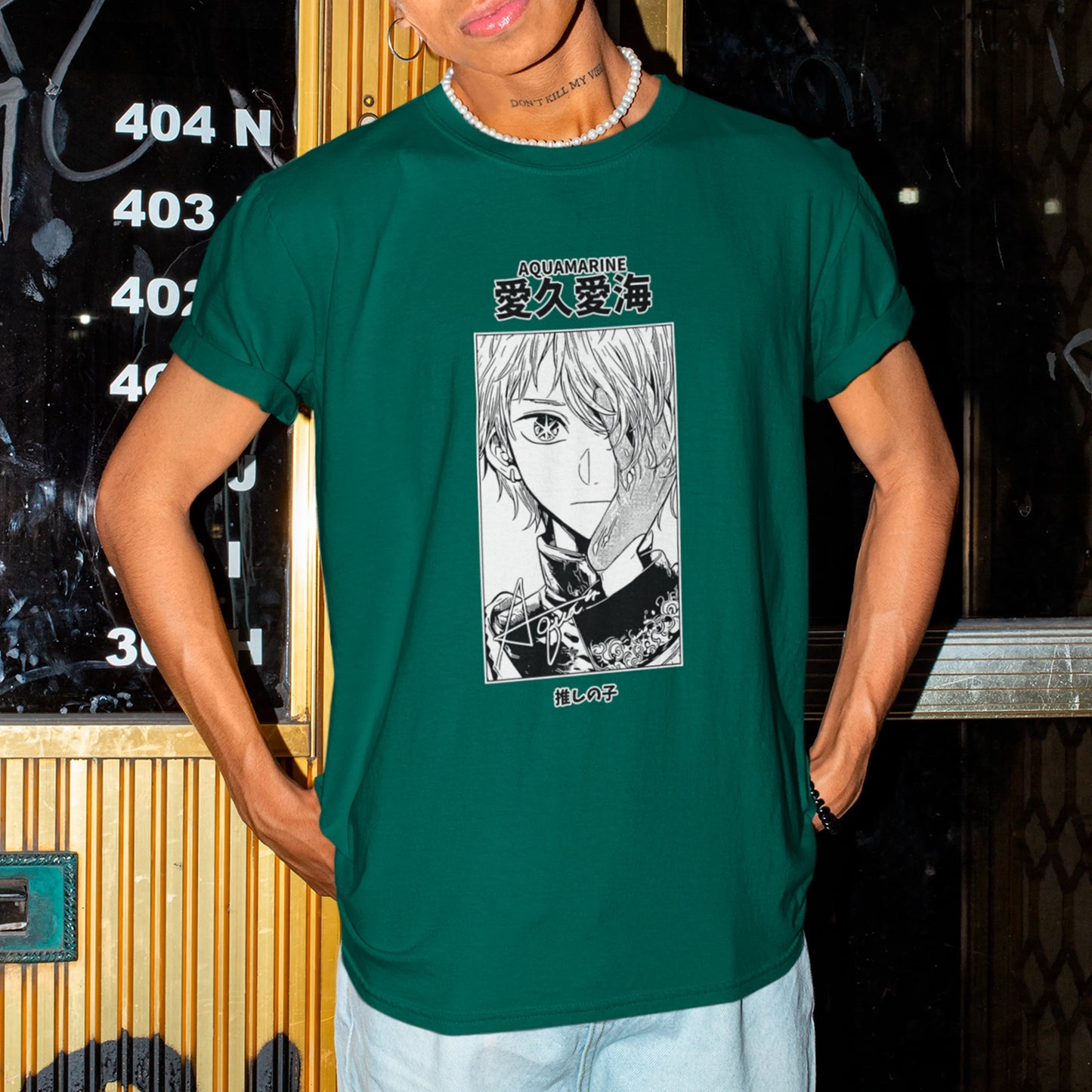 Camiseta Básica Unissex Aquamarina Kanji Oshi No Ko