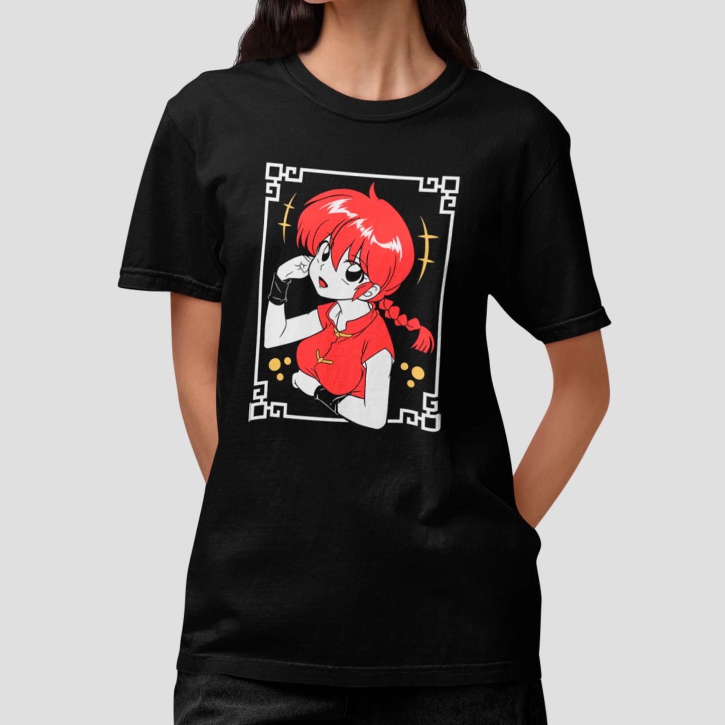 Camiseta Básica Unissex Ranma Saotome Adornos