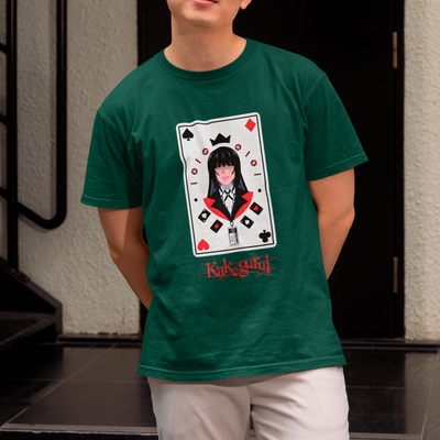 Camiseta Básica Unissex Yumeko Jabani Carta Rainha Kakegurui